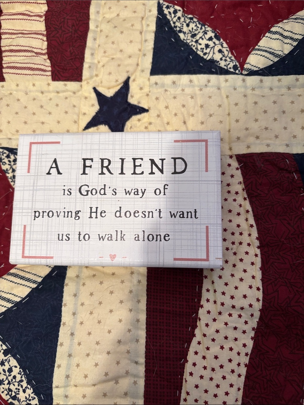 Inspirational 'A Friend' Plaque in White and Pink